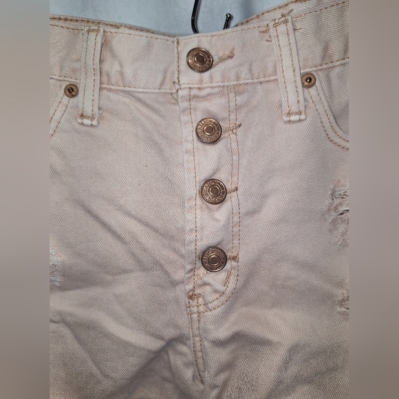 Abercrombie&fitch button fly distressed shorts size 0 - Picture 2 of 6